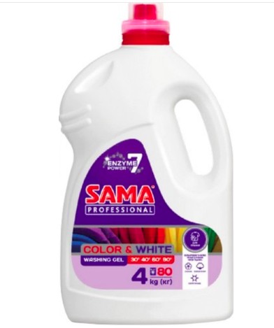 Sama Professional гель д/прання 4кг для прання кольорових та білих тканин